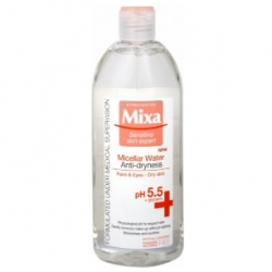 čištění pleti Mixa micelární voda proti vysušování pleti