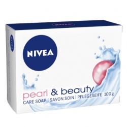 Gely a mýdla Nivea krémové tuhé mýdlo Pearl & Beauty