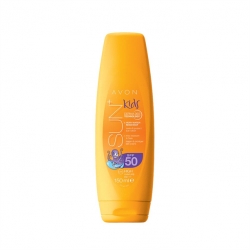 Kosmetika pro děti Avon Vysoce voděodolné oranžové mléko na opalování pro děti SPF 50