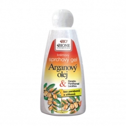 Gely a mýdla Bione Cosmetics krémový sprchový gel arganový olej + Keratin