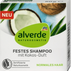 šampony Alverde tuhý šampon na vlasy kokos