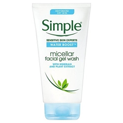 čištění pleti Simple  Water Boost Micellar Facial Gel Wash