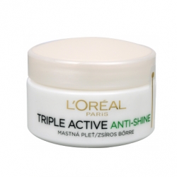Hydratace L'Oréal Paris Triple Active Anti-Shine zmatňující hydratační krém pro mastnou pleť
