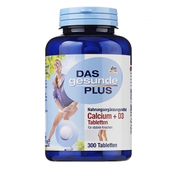 Doplňky stravy Das gesunde Plus Tablety s vápníkem a D3