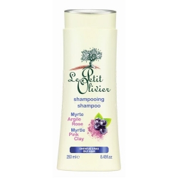 šampony Le Petit Olivier šampon pro mastné vlasy Myrta a růžový jíl