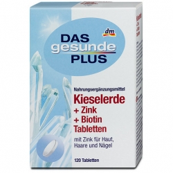 Doplňky stravy Das gesunde Plus Tablety s křemelinou, zinkem a biotinem