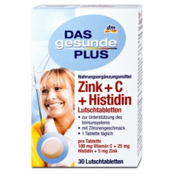 Doplňky stravy Das gesunde Plus cucací tablety zinek + vitamín C + histidin