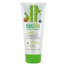 Gely a mýdla Neobio sprchový gel a šampon 2v1 s olivou a bambusem