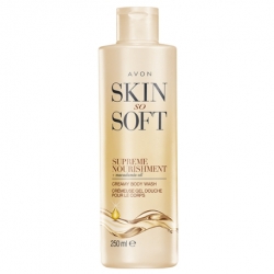 Gely a mýdla Avon Skin so soft vyživující krémový sprchový gel s makadamovým olejem