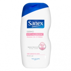 Gely a mýdla Sanex Dermo Hypo-Allergenic Sensitive Skin Shower Gel sprchový gel na citlivou pokožku pro alergiky