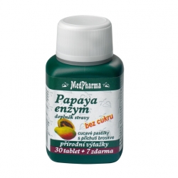 Doplňky stravy MedPharma Papaya enzym cucavé pastilky bez cukru