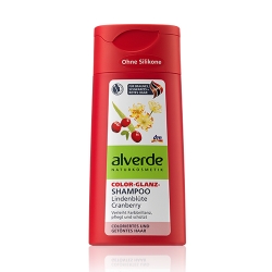 šampony Alverde šampon pro barvené a melírované vlasy s lipovými květy a brusinkou
