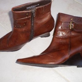 Zimní kožené boty s kožíškem, vel. 38 - foto č. 1