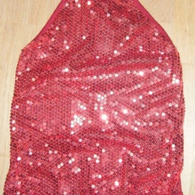 Červený flitrový TOP vel S