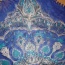 Modrý šátek s třásněmi a zvláštními ornamenty, zn. C&A - foto č. 2