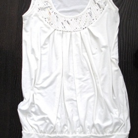 Bílý top/minišaty-M