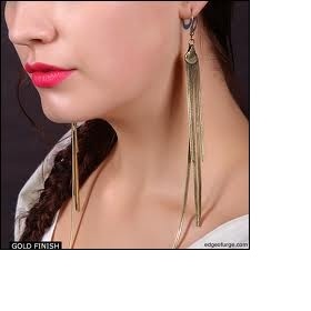 Velmi dlouhé, řetízkové naušnice