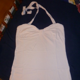 Bílý top s vázáním za krk zn. Terranova