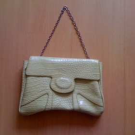 Zelinkavá krokodýlí kabelka /over sized psaníčko