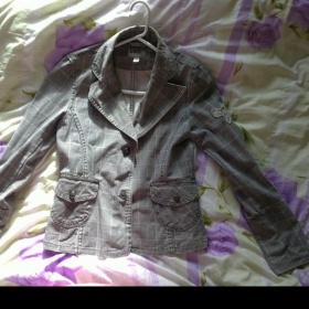 Hnědo - šedé, kostkované sako UNO z obchodu HM