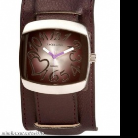 Dámské hodinky s velkým ciferníkem a koženým širokým páskem - foto č. 1