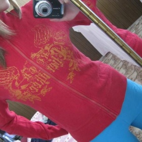 Červená mikina na zip Cherokee