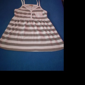 Šedobílé pruhované tílko s kapsami