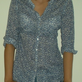 Modrá květovaná košile HM