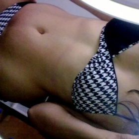 Černo bílé dvoudílné plavky se vzorem na zavazování značka Style Moda