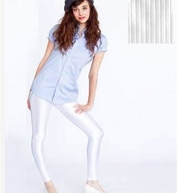 Bílé legíny - neprůhledné