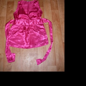 Fuchsiový top s vázačkou Oodji