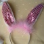 Dvoje králičí uši na čelence růžové a bílé - foto č. 2