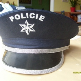 Modrá karnevalová policejní čepice - foto č. 1