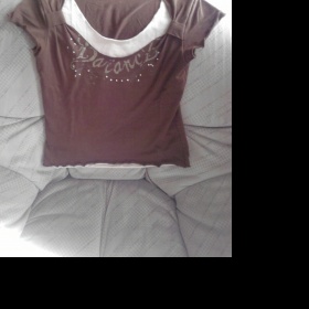 Hnědo-béžové tričko