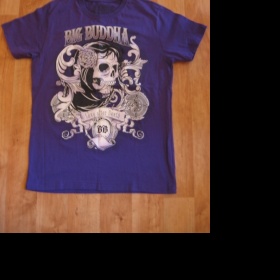 Pánské tmavě fialové tričko s lebkou NY