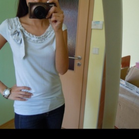 Světlounce modro šedé tričko s krátkým rukávem H&M