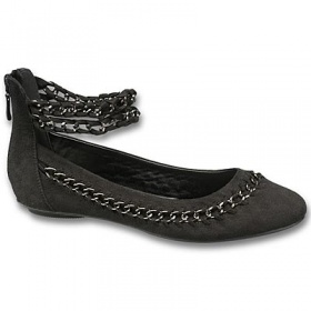 Baleríny s pásky okolo kotníku - pro širší nohu a velká lýtka