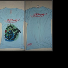 Tričko značka ED Hardy tyrkysové