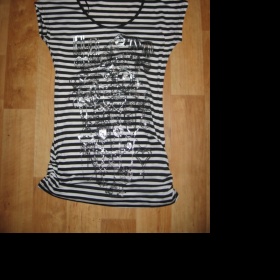 Černobílé pruhované tričko Clockhouse