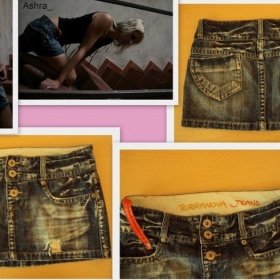 Riflová sukýnka Terranova s efekty