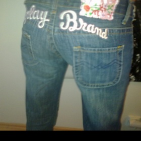 Riflová modrá bundička do pasu L