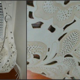 Bílé letní italské kozačky z pravé kůže