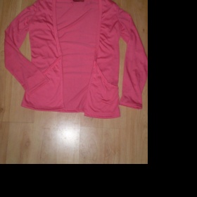 Růžový cardigan s kapsami