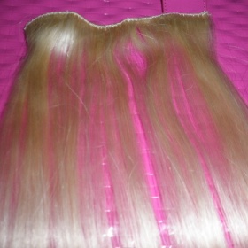 Široký pramen lidský vlasů clip in Remy (š. 13 cm, délka 50 cm), odstín 613