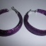 Třpytivé fialové náušnice - kruhy, průměr 5 cm - foto č. 2