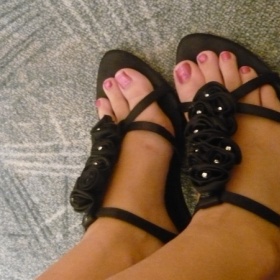 Černé páskové střevíčky