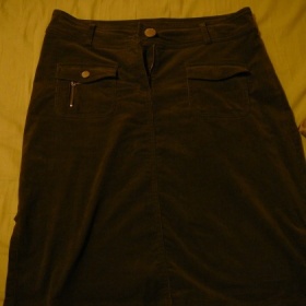 Manžestrová khaki sukýnka