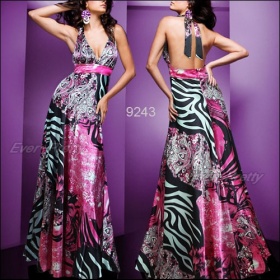 Šaty Ever Pretty s unikátním květinovým potiskem Plunge Halter Prom