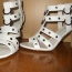 Bílé letní  páskované botičky na podpatku / gladiátorky - foto č. 2