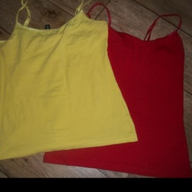 2 tílka, žluté a červené, zn. H&M